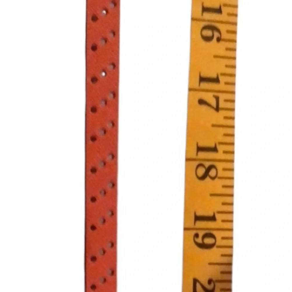Micheal Kors M-LG Orange belt laser cut 1/4” wide gold hang tag tangerine
